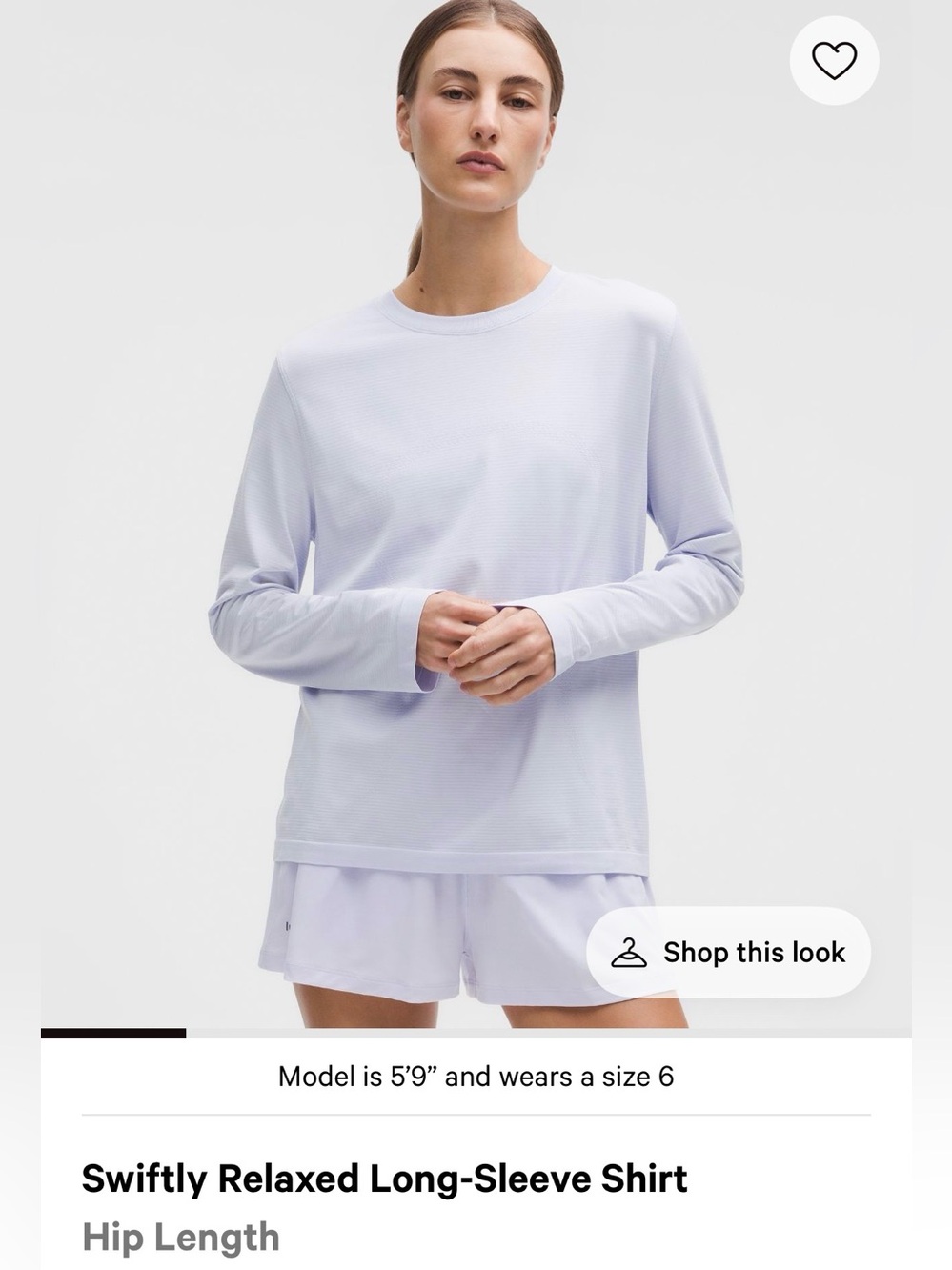 lululemon athletica Swiftly Relaxed Long-Sleeve Top in Pale Lavender